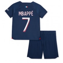 Paris Saint-Germain Kylian Mbappe #7 Hemmatröja Barn 2023-24 Kortärmad (+ Korta byxor)
